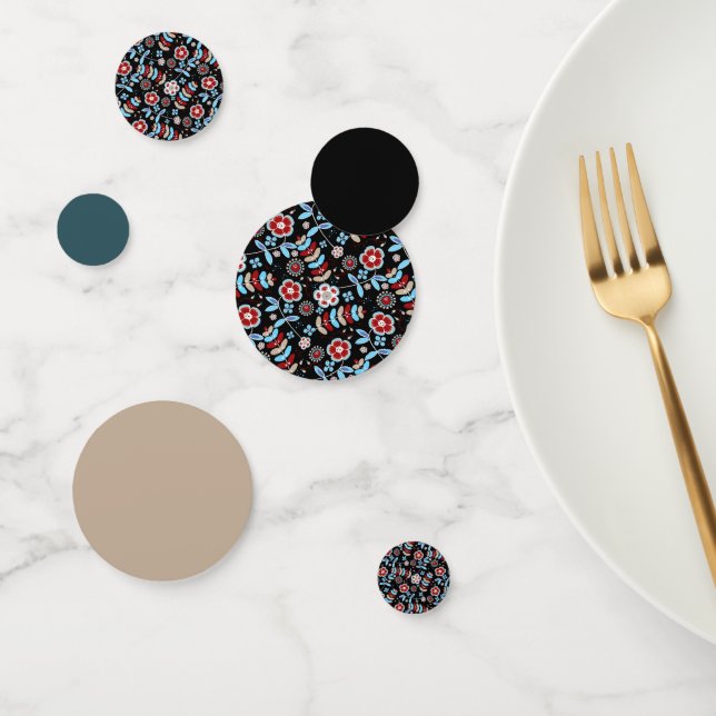 Bold Folk Floral Pattern Confetti (Group)