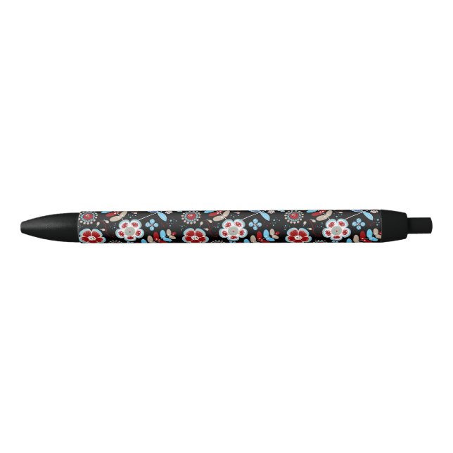 Bold Folk Floral Pattern Pen (Front)