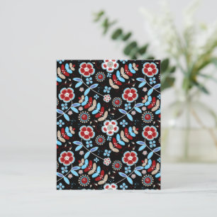 Bold Folk Floral Pattern Scrapbook Paper