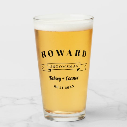 Bold Font Groomsman Wedding Glass | Zazzle.com