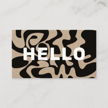 Bold Font Groovy Black And White Kraft Business Card by TabbyGun at Zazzle