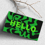 Bold Font Groovy Black Lime Emerald Green Business Card at Zazzle