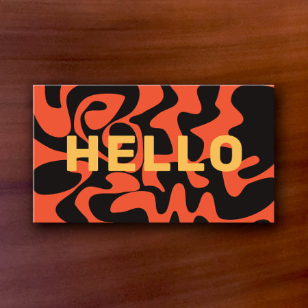Bold Font Groovy Black Orange Hot Pink Business Card