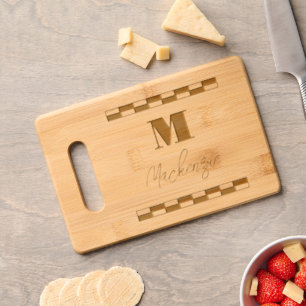 Bold Font Monogram Script Engraved Cutting Board