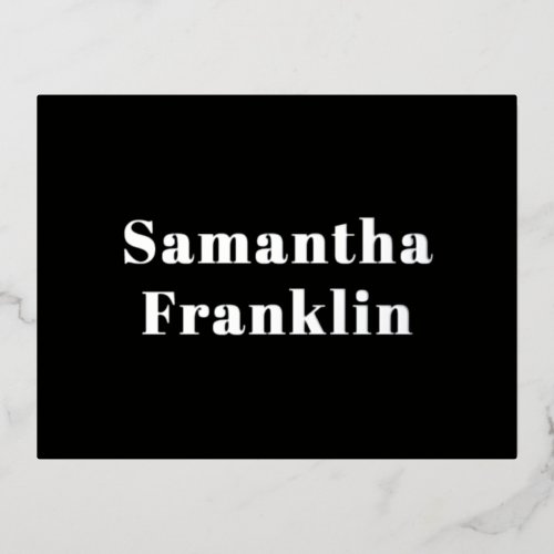 Bold Font Name Black Place Cards