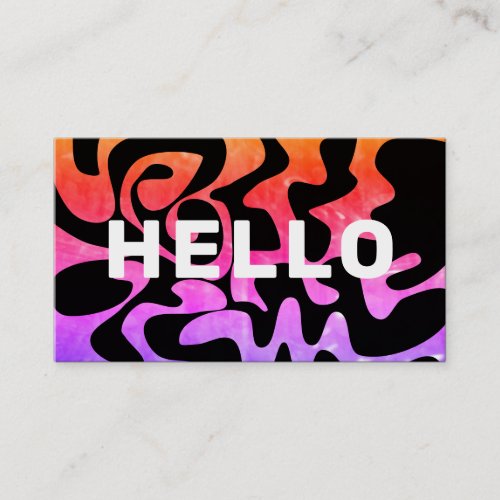 Bold Font Pink Orange Purple Business Card