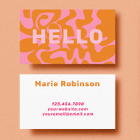Bold Font Retro Groovy Blush Pink Hello
