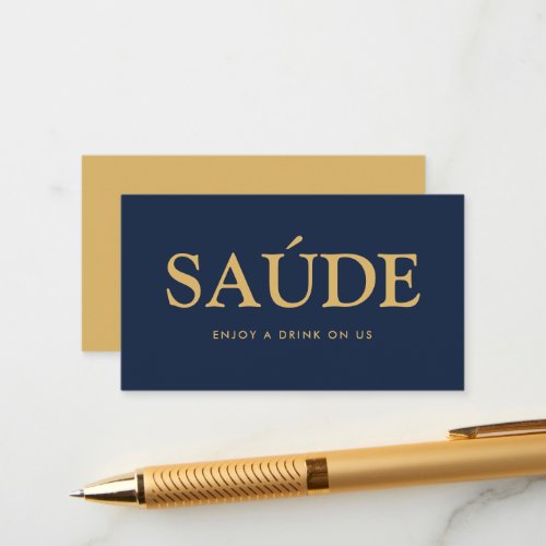Bold Font Sade Portuguese Free Drinks Ticket Enclosure Card