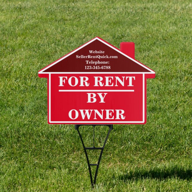 Bold FOR RENT BY OWNER Custom Outdoor Sign (Insitu)