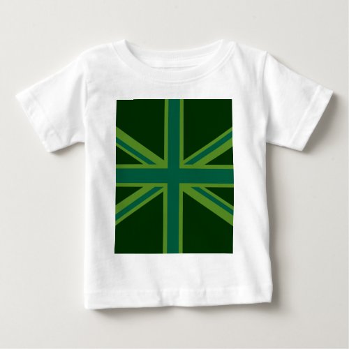 Bold Forest Green Union Jack Baby T_Shirt