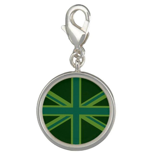 Bold Forest Green Union Jack Charm (Front)