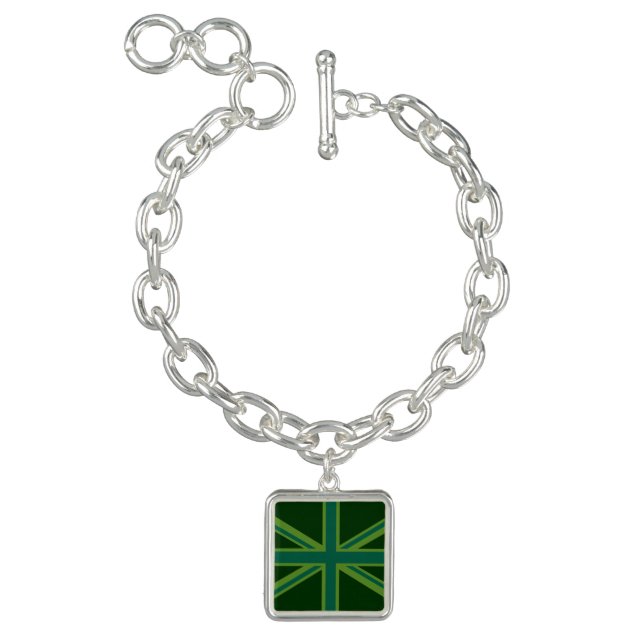 Bold Forest Green Union Jack Charm Bracelet (Product)