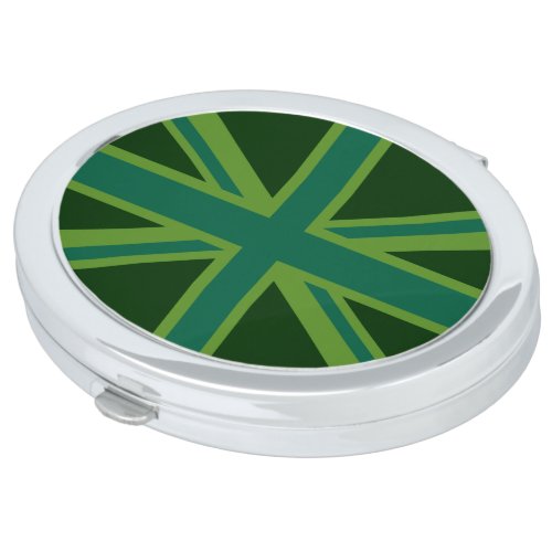 Bold Forest Green Union Jack Compact Mirror