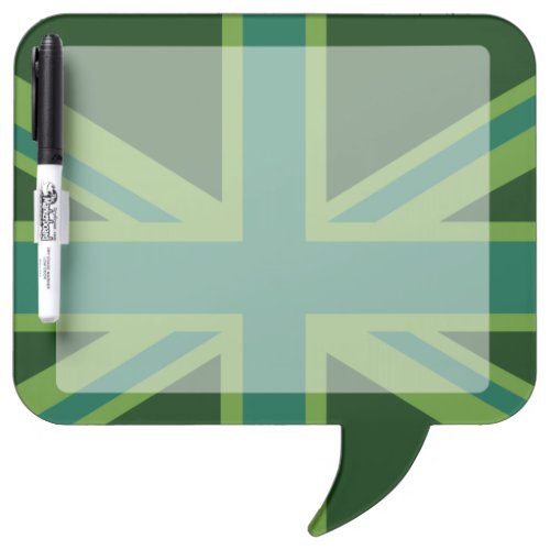 Bold Forest Green Union Jack Dry Erase Board