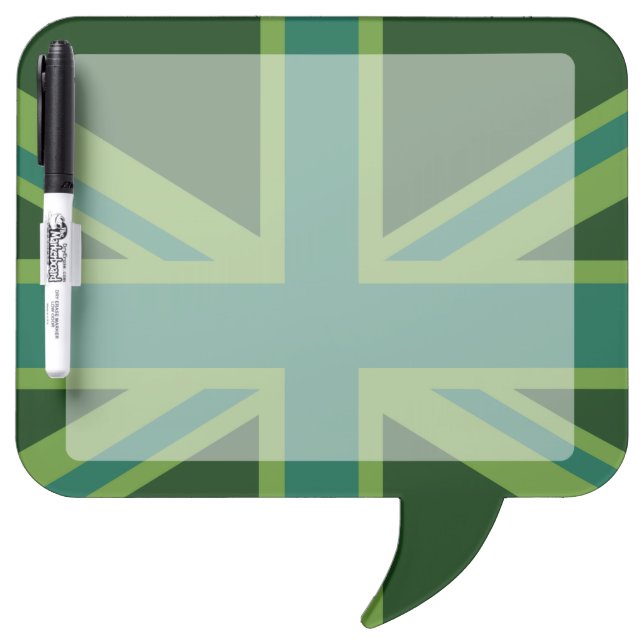 Bold Forest Green Union Jack Dry Erase Board (Front)