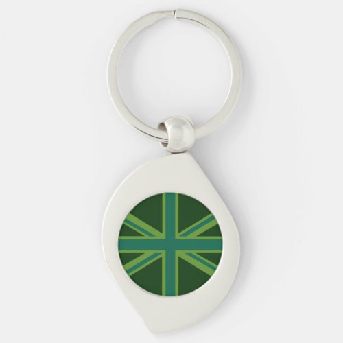 Bold Forest Green Union Jack Keychain