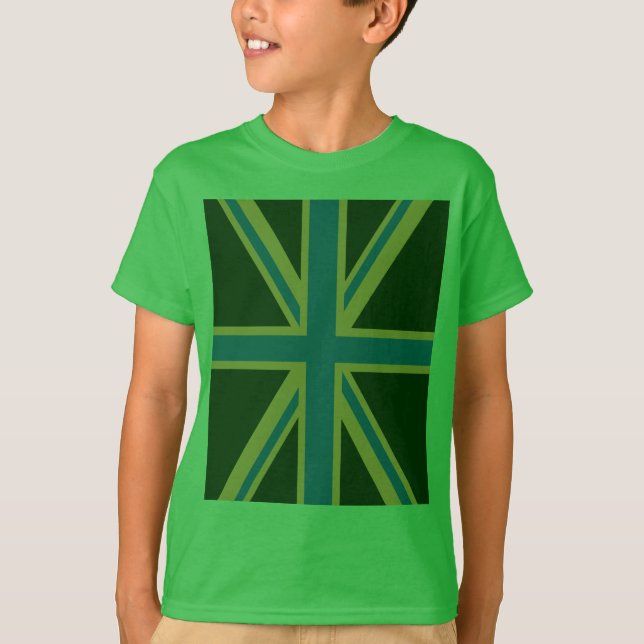 Bold Forest Green Union Jack T-Shirt (Front)