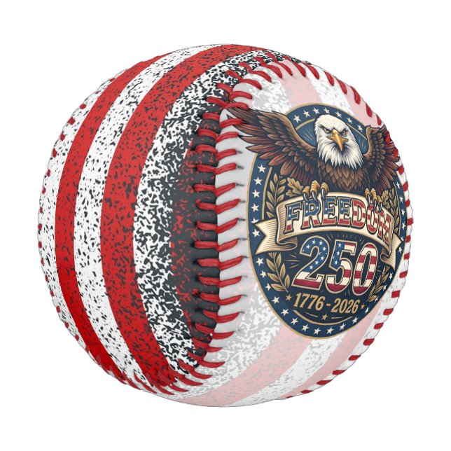 Bold Freedom 250 Patriotic Baseball Art  (Angled)