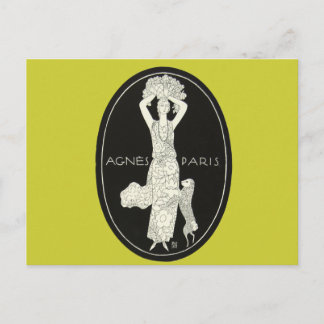 Bold French Agnes Paris French Fashion Woman Lamb Postcard