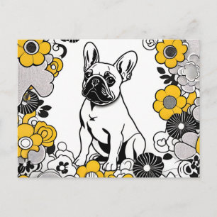 Bold French Bulldog Pop Art Portrait Postcard
