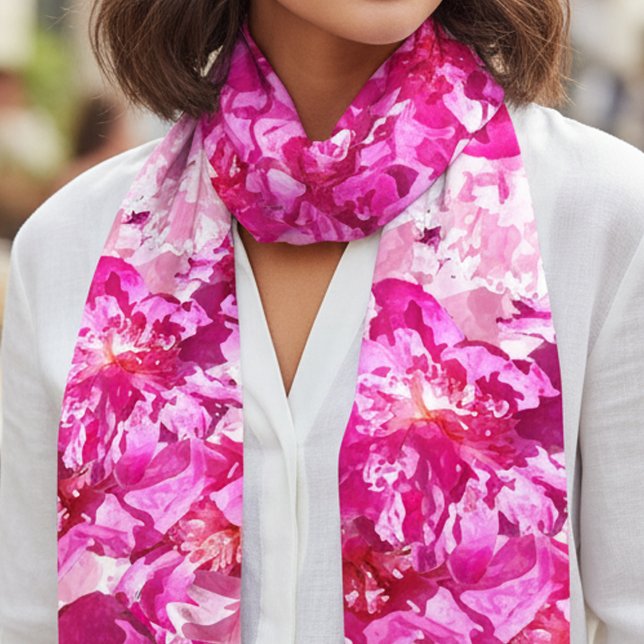 Bold Fuchsia Peony Flower Scarf (Creator Uploaded)