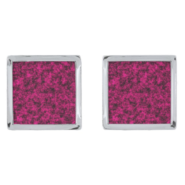 Bold Fuchsia Texture for Unapologetic Style Cufflinks (Front)