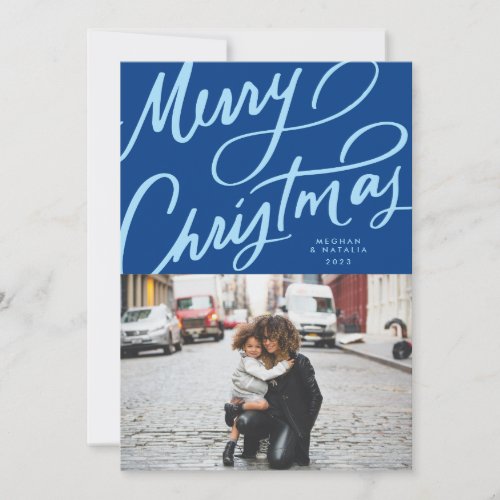 Bold Fun Hand Lettered Merry Christmas Holiday Card