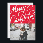 Bold Fun Hand Lettered Merry Christmas Holiday Card<br><div class="desc">My hand lettering greeting perfectly complements a single portrait photo. If interested,  please DM. Other options for text and extra photos are also available for the back of the card. Requests always welcome! Thanks for visiting my Zazzle store!</div>