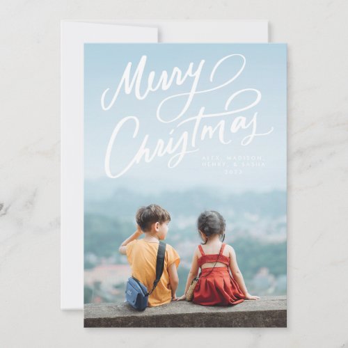 Bold Fun Hand Lettered Merry Christmas Holiday Card
