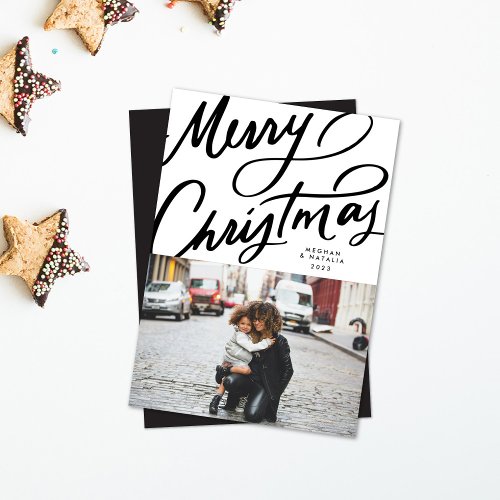 Bold Fun Hand Lettered Merry Christmas Holiday Card