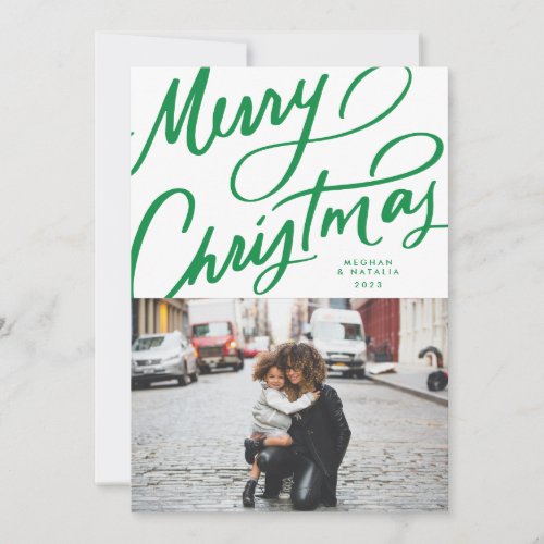 Bold Fun Hand Lettered Merry Christmas Holiday Card