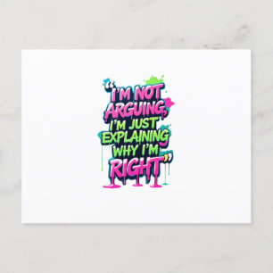 Bold Funny Quote Neon Graffiti Design Holiday Postcard