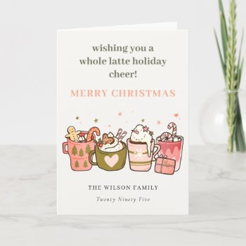 Bold Funny Whole Latte Coffee Cheer Christmas Holiday Card by YellowFebPaperie at Zazzle