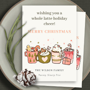 Bold Funny Whole Latte Coffee Cheer Christmas Holiday Card