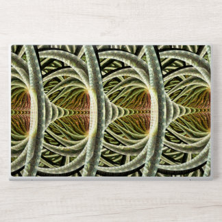 Bold Futuristic Green, White and Orange HP Laptop Skin