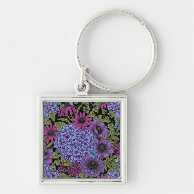 Bold garden florals keychain (Front)