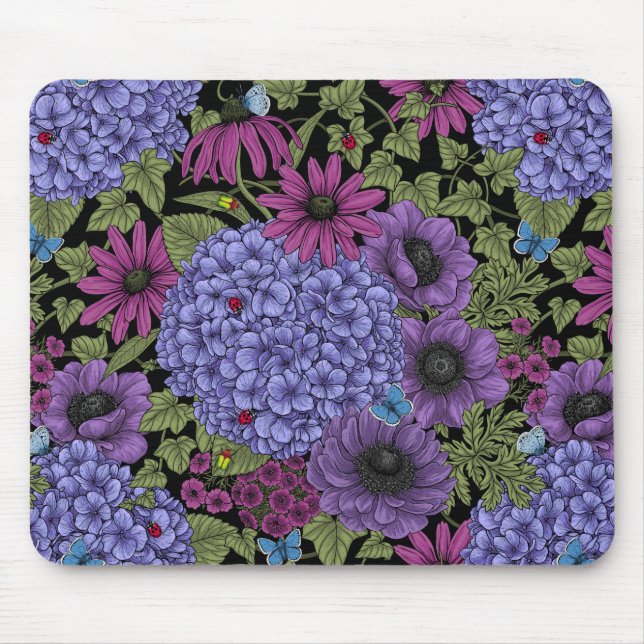 Bold garden florals mouse pad (Front)