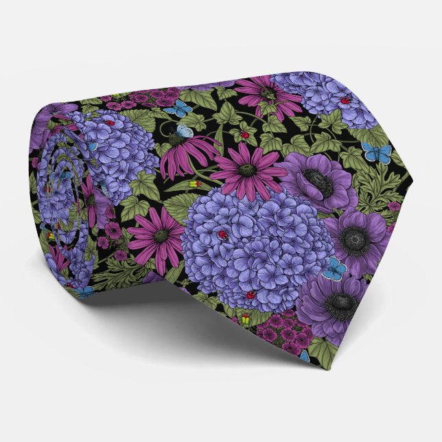 Bold garden florals neck tie (Rolled)