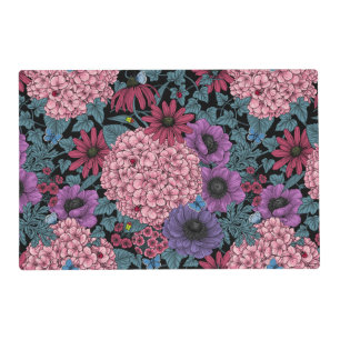 Bold garden florals placemat