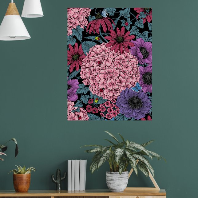 Bold garden florals poster (Living Room 1)