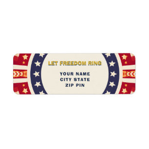 Bold Geometric 4th of July Design Label