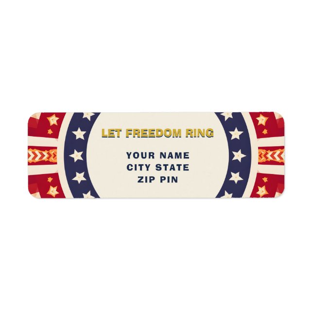 Bold Geometric 4th of July Design Label (Front)