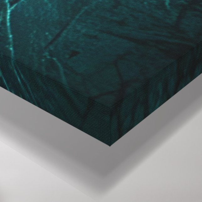 Bold Geometric Abstract Art – Textured Teal, Orang Canvas Print (Corner(Bottom))