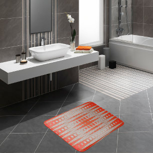 Bold geometric abstract bath mat