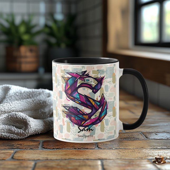 Bold geometric abstract letter S art Mug (Creator Uploaded)