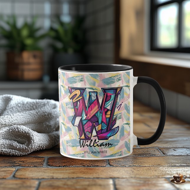 Bold geometric abstract letter W art Mug (Creator Uploaded)