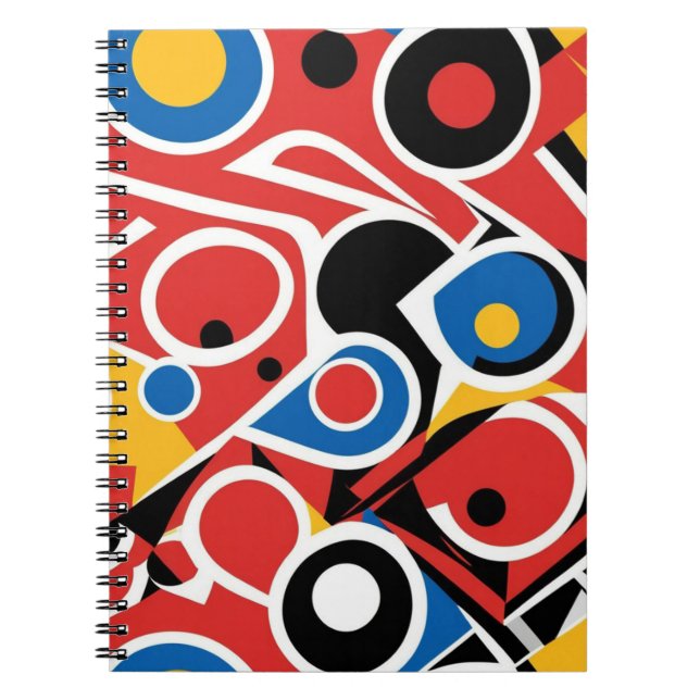 Bold Geometric Abstract Pop Art Pattern Notebook (Front)