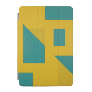 Bold Geometric Abstract Yellow Teal iPad Mini Cover