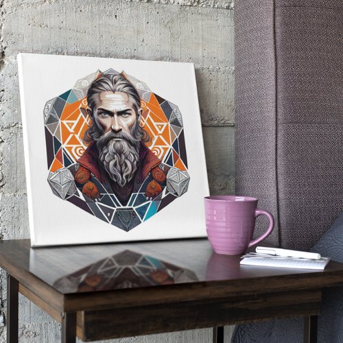 Bold Geometric Contemporary Viking Canvas Print