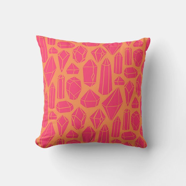 Bold Geometric Crystals Throw Pillow (Front)